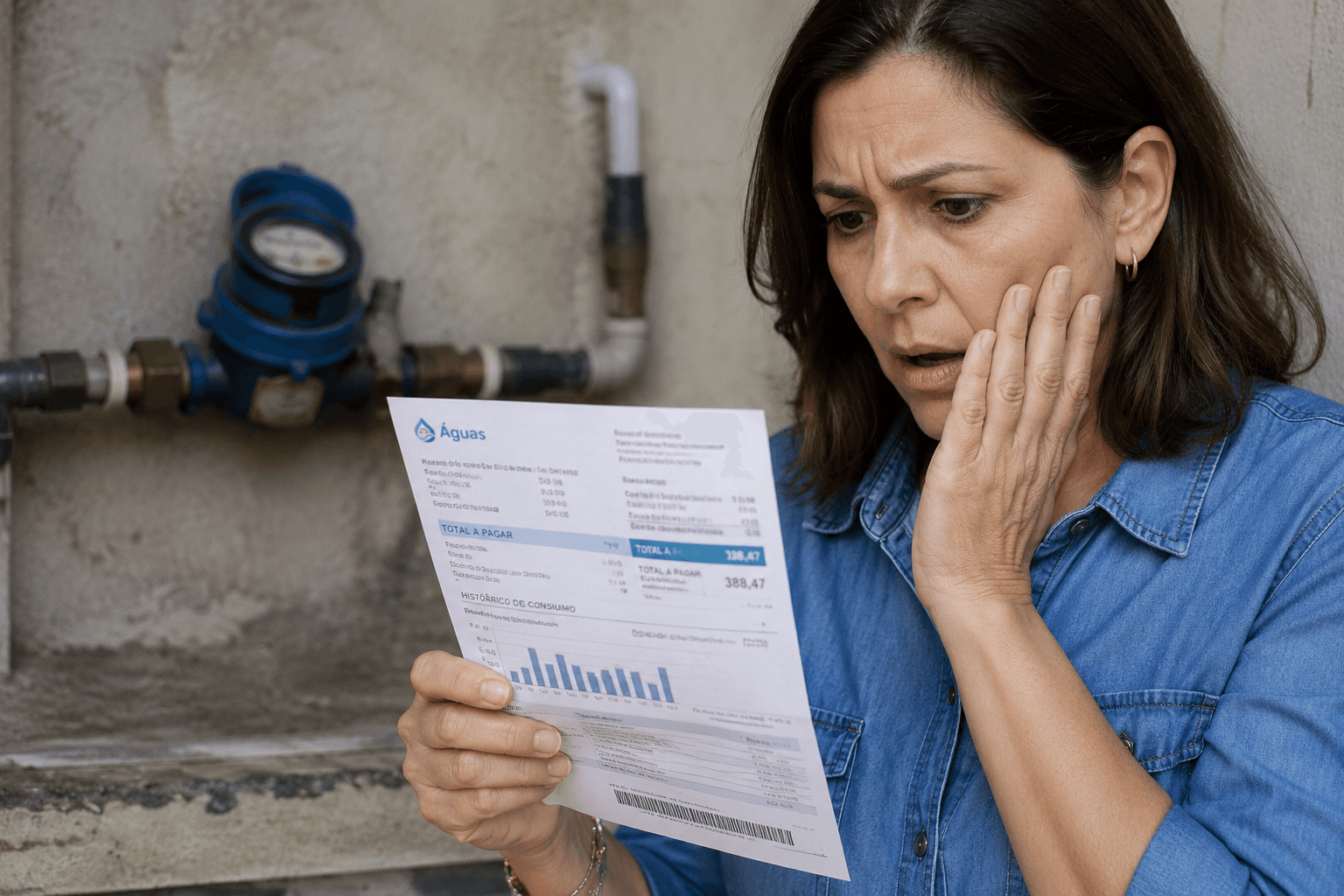 Moradora solicitando apoio para problema de água na residência